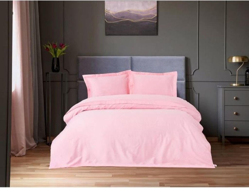L'Essentiel Linge de Maison, Elegant - Pink, Rosa, Satin-King-Bettbezug-Set (FR), 100 % Baumwollsatin, 240 x 220 cm