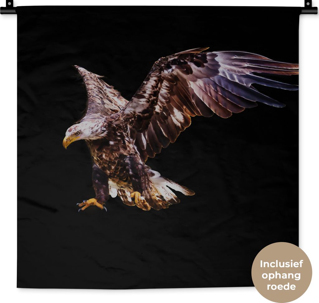 MuchoWow Wandteppich Wandbehang Adler - Vogel - Federn 60x60 cm Tapisserie Dekoration Wandtuch - Dekorationen - Wand Decke