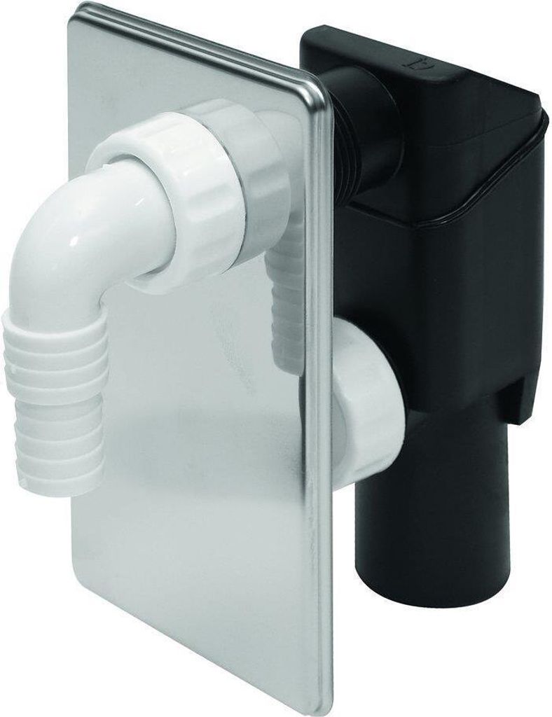 Unterputz Siphon silber Abwasser Waschgeräte Waschmaschine Produktbild 1