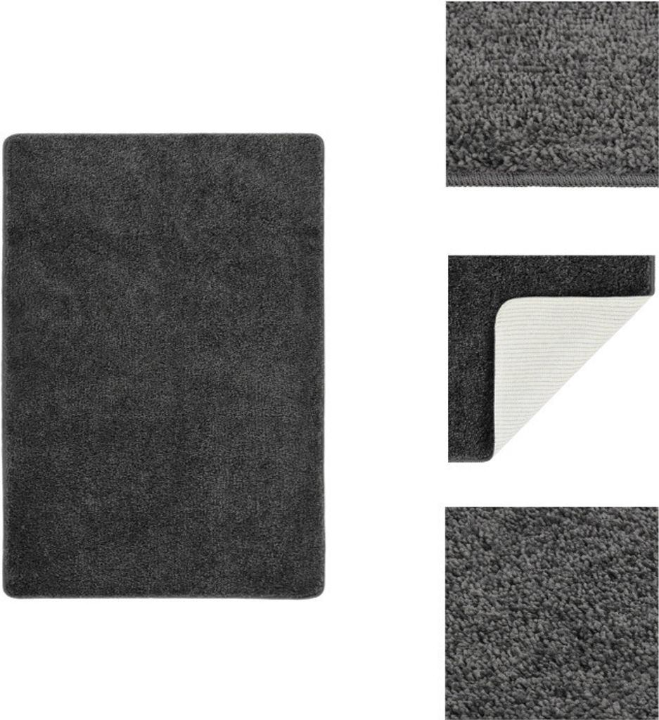 vidaXL Shaggy-Teppich Dunkelgrau 120x170 cm Rutschfest - Teppiche