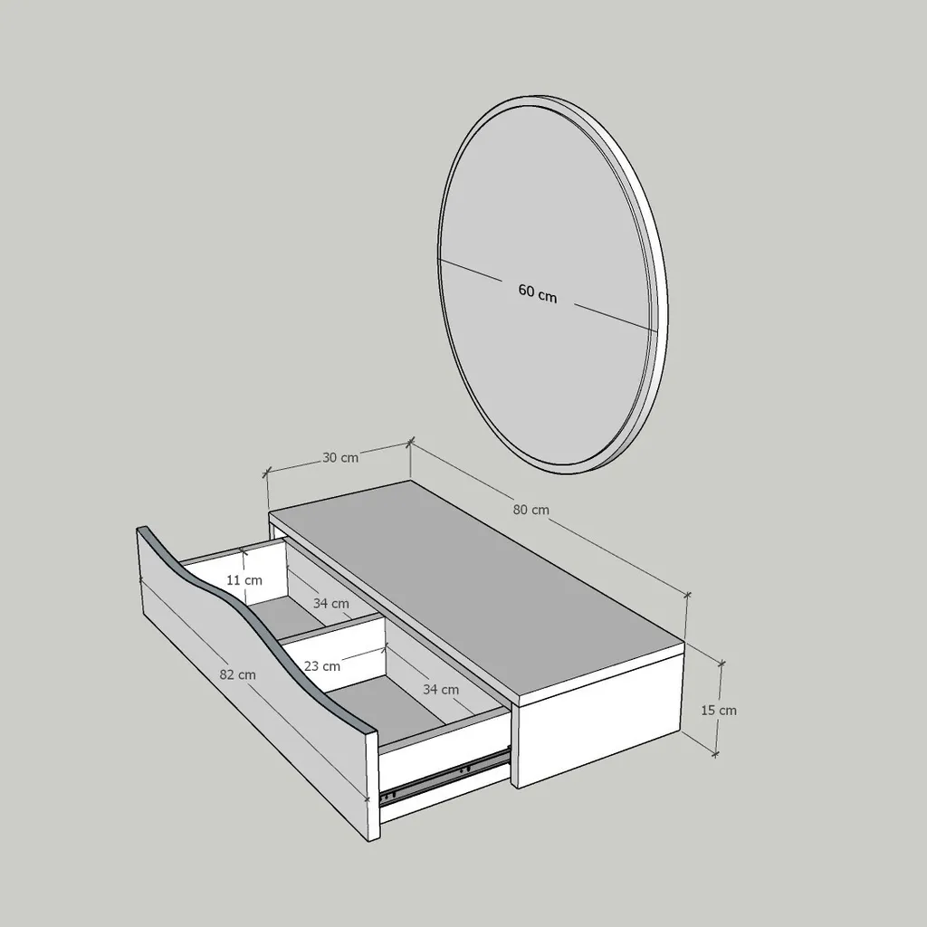 Commode en mélaminé haute qualité Princesse Oak finition chêne clair