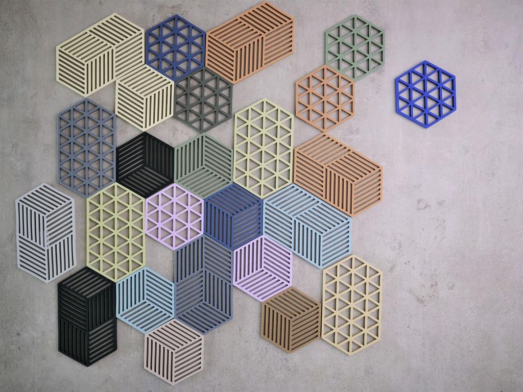 Zone Denmark Untersetzer Hexagon Lupine, Silikon, Lila, 16 x 14 cm, 31601