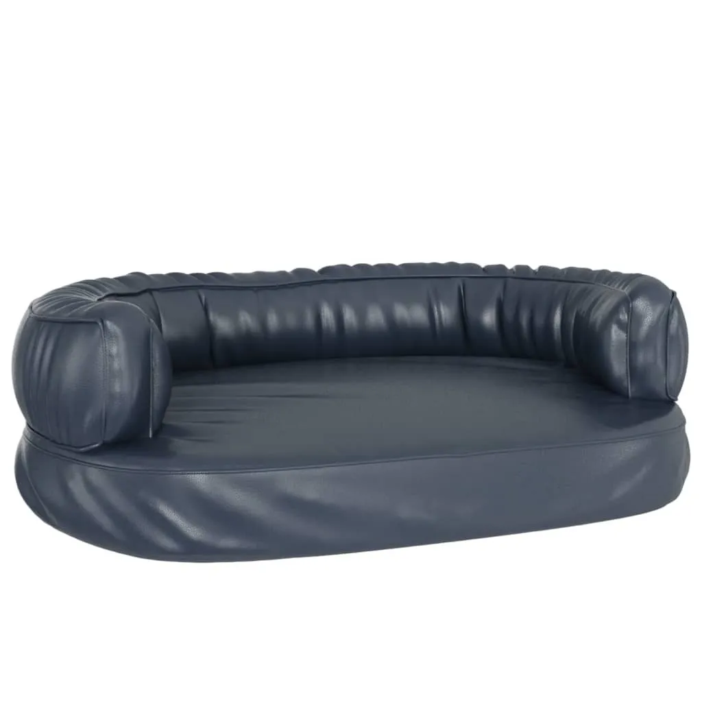 Lit pour chien ergonomique bleu en similicuir contre mal de dos