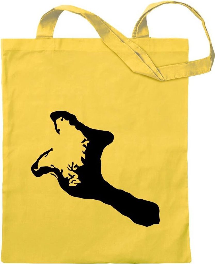 Kiwistar - Baumwolltasche - gelb - Kiribati Umriss Kontur - Tragetasche Stoffbeutel Umhängetasche langer Henkel