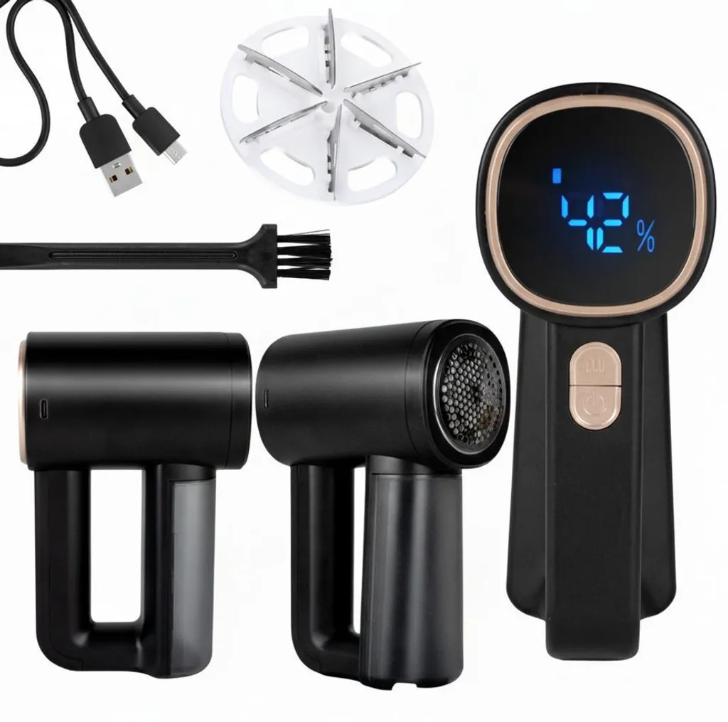 Micassa Râpe à peluches et vêtements électrique pour laine - Noir Intense