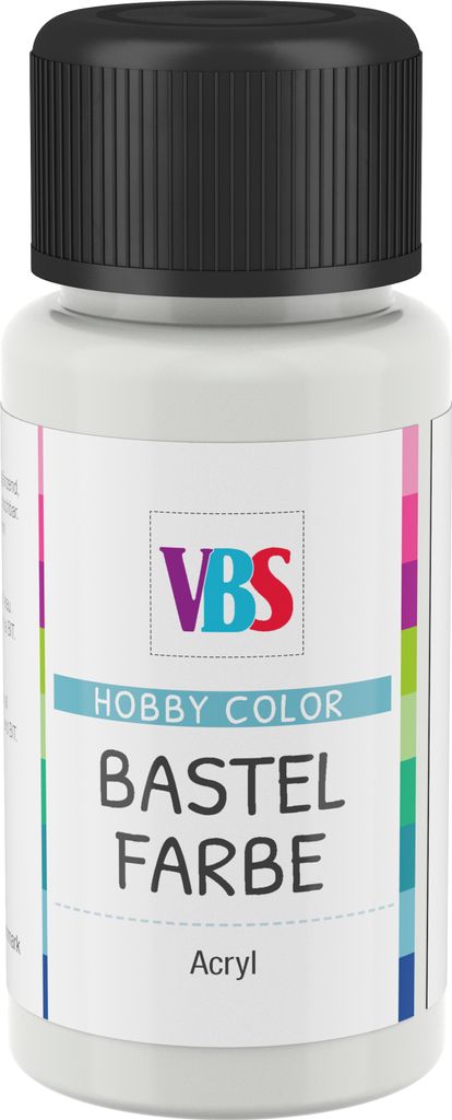 VBS Bastelfarbe 50 ml Acrylfarbe für kreative Projekte und DIY Ideen Silber