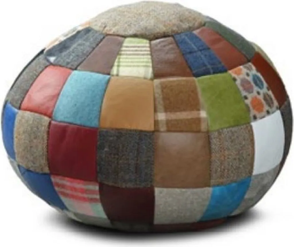 Casa Padrino Luxe Tabouret Multicolore Ø 55 cm - Pouf Rond Design Salon