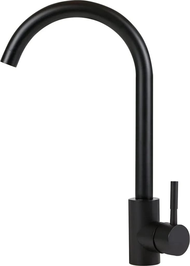 ZMH rubinetto da cucina rubinetto da cucina ad alta pressione - miscelatore in acciaio inox miscelatore girevole a 360° rubinetto da cucina rubinetti lavello miscelatore monocomando - nero