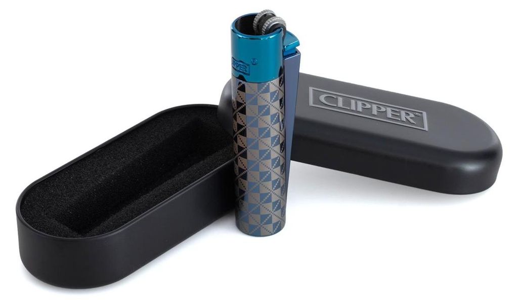 Clipper Metall Feuerzeug: British Laser Blau Produktbild 