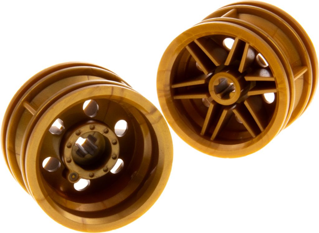 2x Lego Technic Felge 30.4x20 flat dunkel gold Rad Auto Fahrzeug 56145