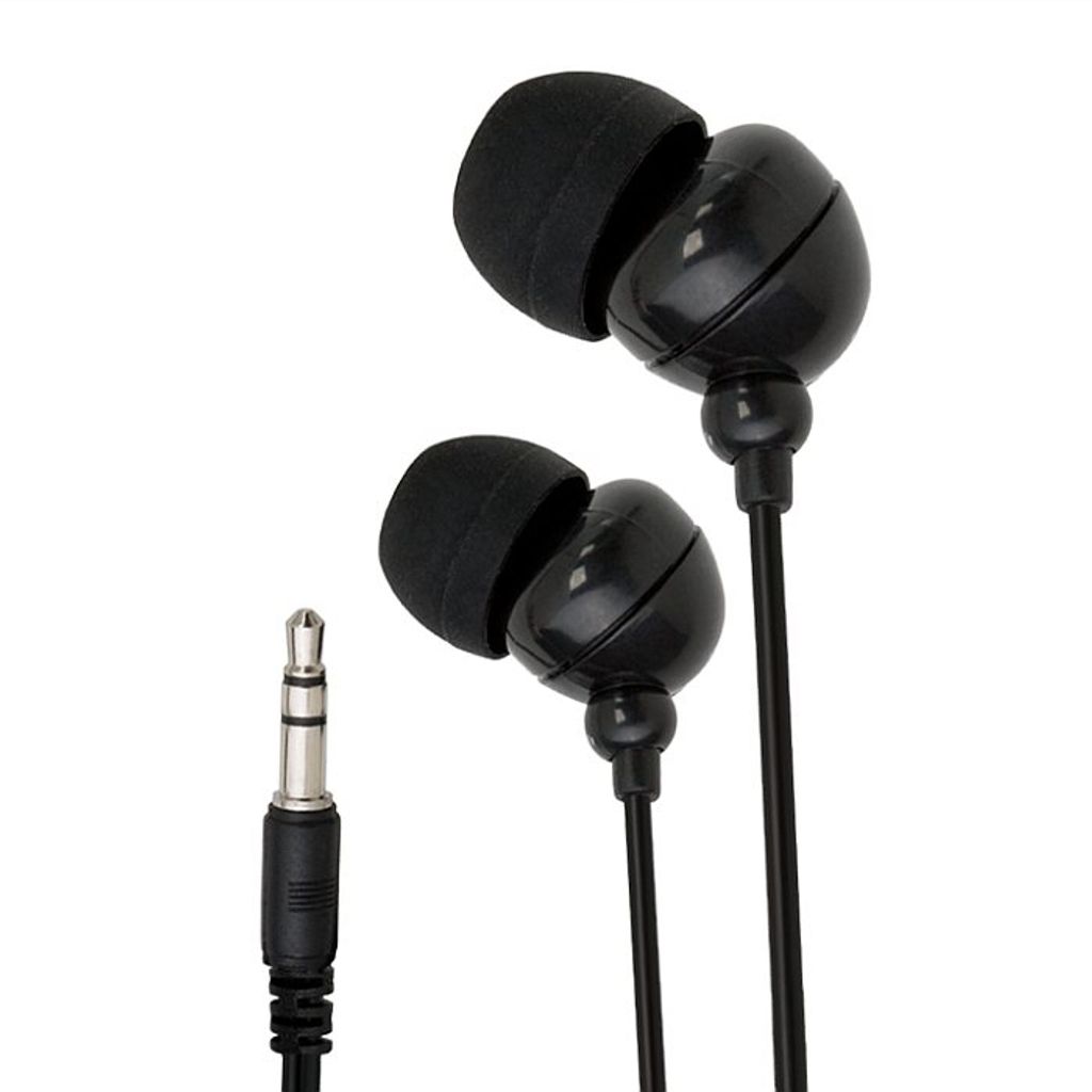 Ohrhörer mit 3,5-mm-Klinkenstecker – schwarz – ergonomisches Design – Neodym-Magnet für tiefe Bässe und klaren Klang – geeignet für Sma...