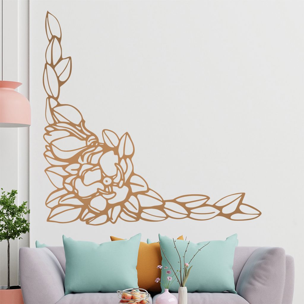 Blumen - Ranken Wandtattoo in 6 Größen - Wandaufkleber Wall Sticker - Dekoration, Küche, Wohnzimmer, Schlafzimmer, Badezimmer