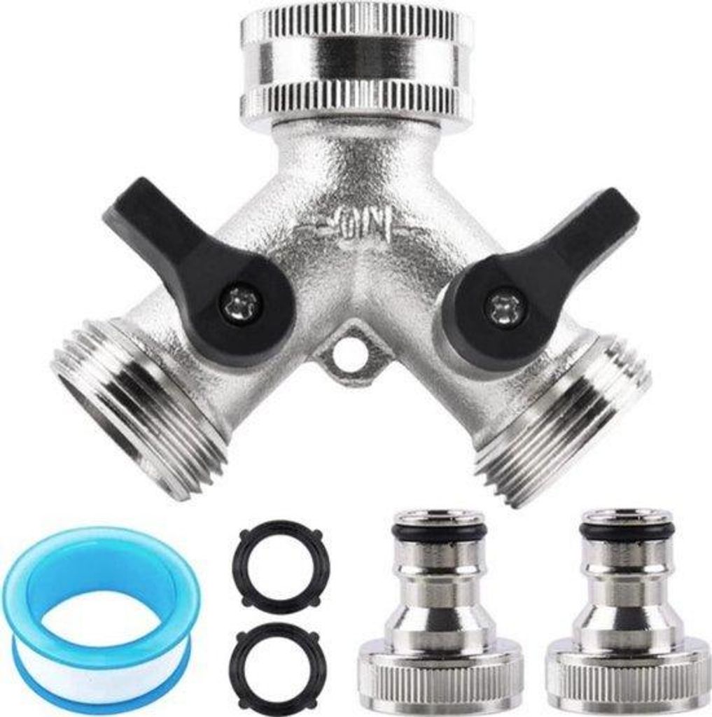 Wasserverteiler 3/4" 2-Wege für Waschmaschine und Garten Produktbild 