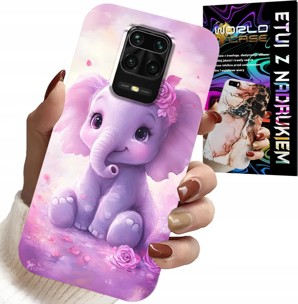 Cover Xiaomi Note 9 Pro/9S Elefante Rosa Lamina - Protezione TOP