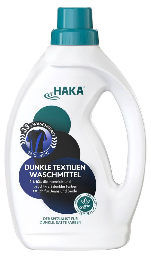 HAKA Dunkle Textilien Waschmittel 1l Ideal für Jeans & Produktbild 
