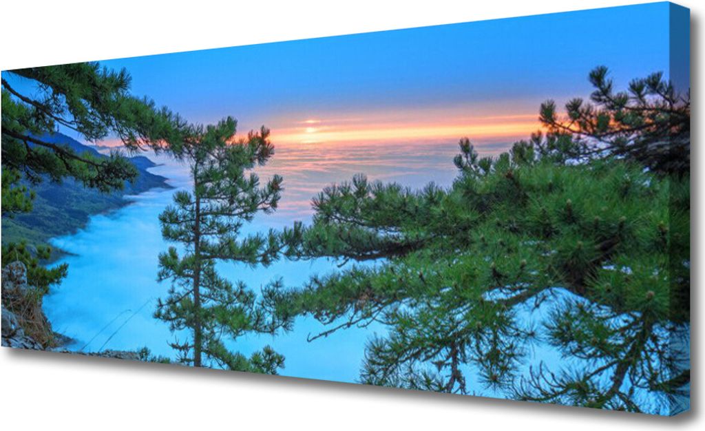Tulup Leinwand-Bilder 125x50 Wandbild Canvas Kunstdruck Bäume Natur