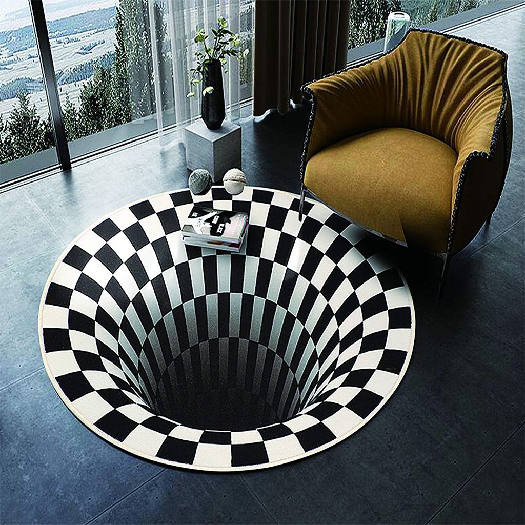 DE Optisch 3D Effekt Teppich Teppiche Matte Bodenmatte Wohnzimmer Arbeitszimmer 