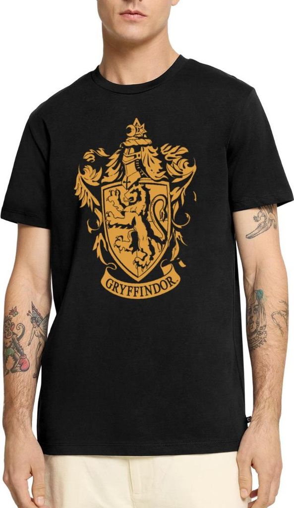 Spreadshirt Harry Potter Haus Gryffindor Wappen Logo Männer Premium T-Shirt, 3XL, Schwarz