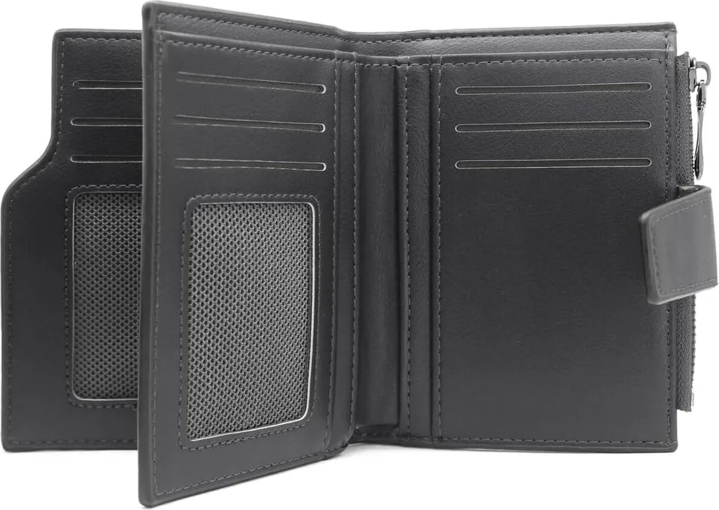 Portafoglio Compatto Donna con 15 Slot Carte e Zip Tasca Monete PU