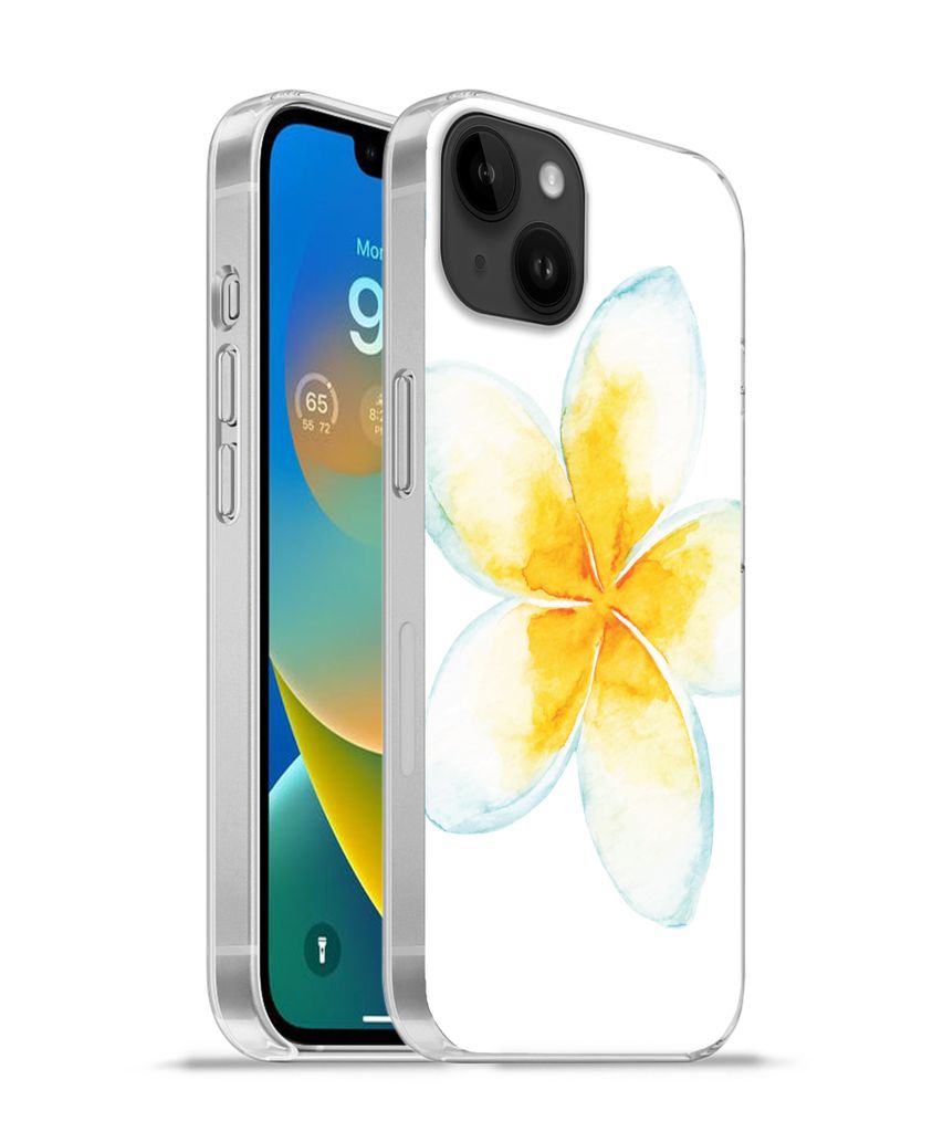MuchoWow Handyhülle Schutzhülle Hülle für Apple iPhone 14 Plus - Soft case Aquarellfarbe - Blume - Tropisch Silikon Softcase Handy Hülle - A...