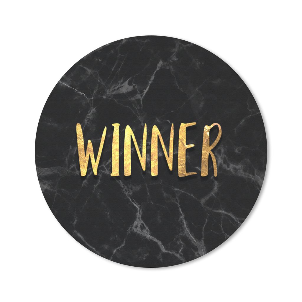 MuchoWow Mauspad Mousepad Zitate - Gewinnen - Gold - Marmor 30x30 cm - Mousepads - Maus Mat - Pad - Mausunterlage - Tischunterlage - Schreibtisch...