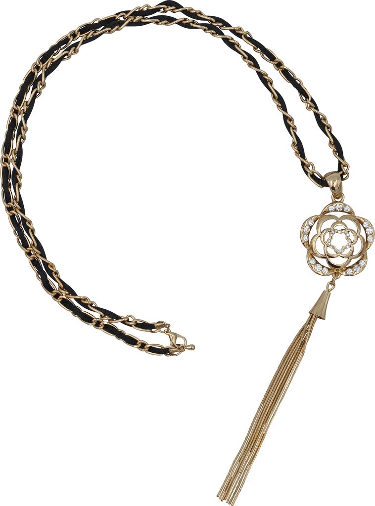 Steuer Modeschmuck Anhänger mit Kette Metall 71 schwarz Produktbild 