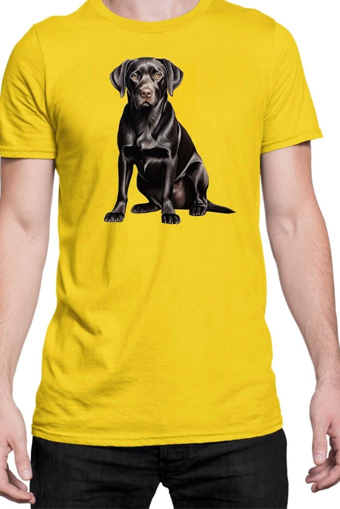Herren T-Shirt Dogs Breeds Labrador Retriever Dog Breed 006, Man 3XL / Gelb