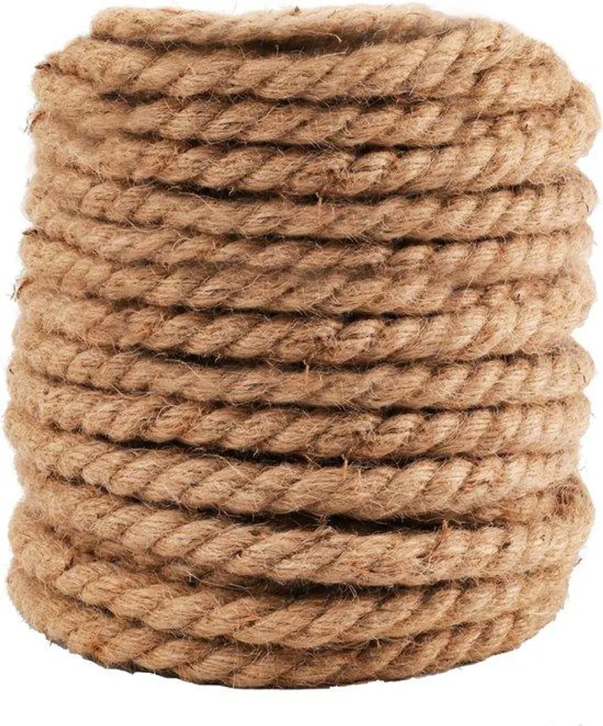 Corde de chanvre 12 mm x 30 m brun naturel pour décoration et jardinage