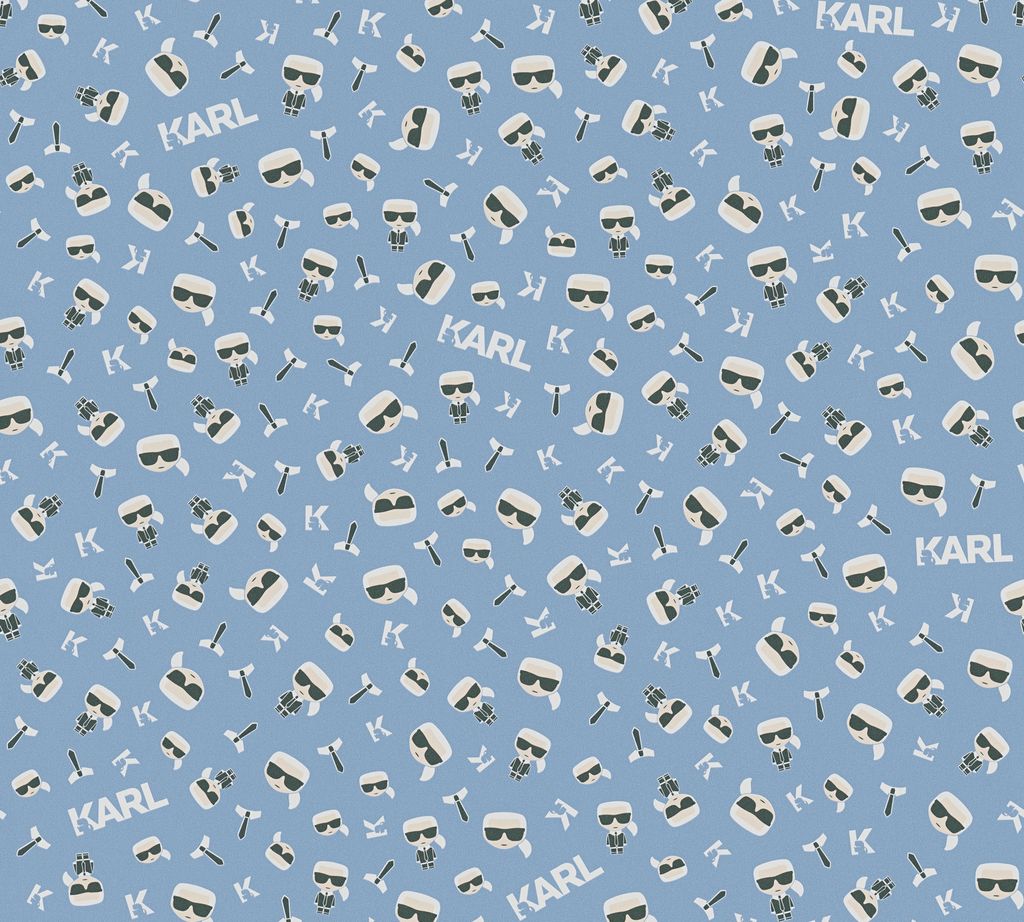 Karl Lagerfeld Wallpaper Designertapete Ikonik Luxustapete Vliestapete blau schwarz weiß 10,05 m x 0,53 m