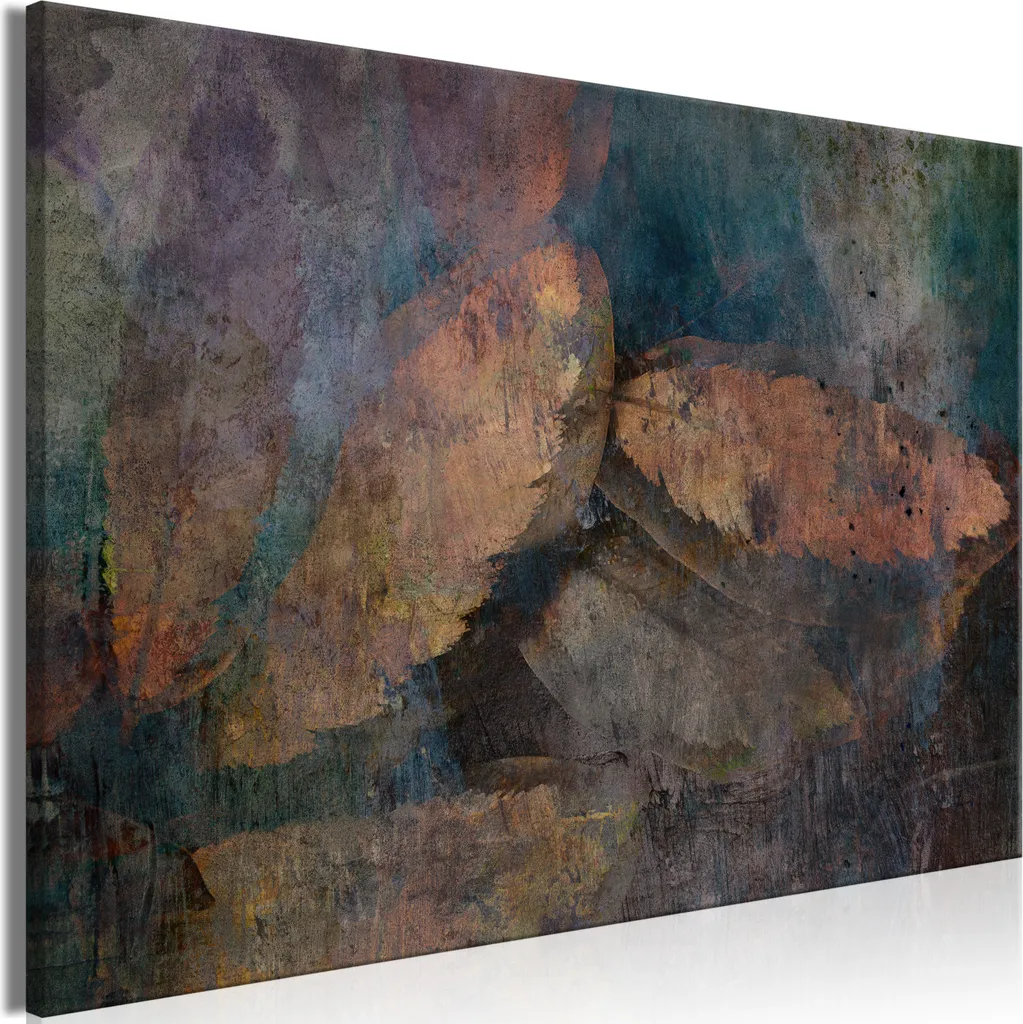 Quadro Moderno 120x80 Foglie Rame Astratto b-C-0916-b-a Online