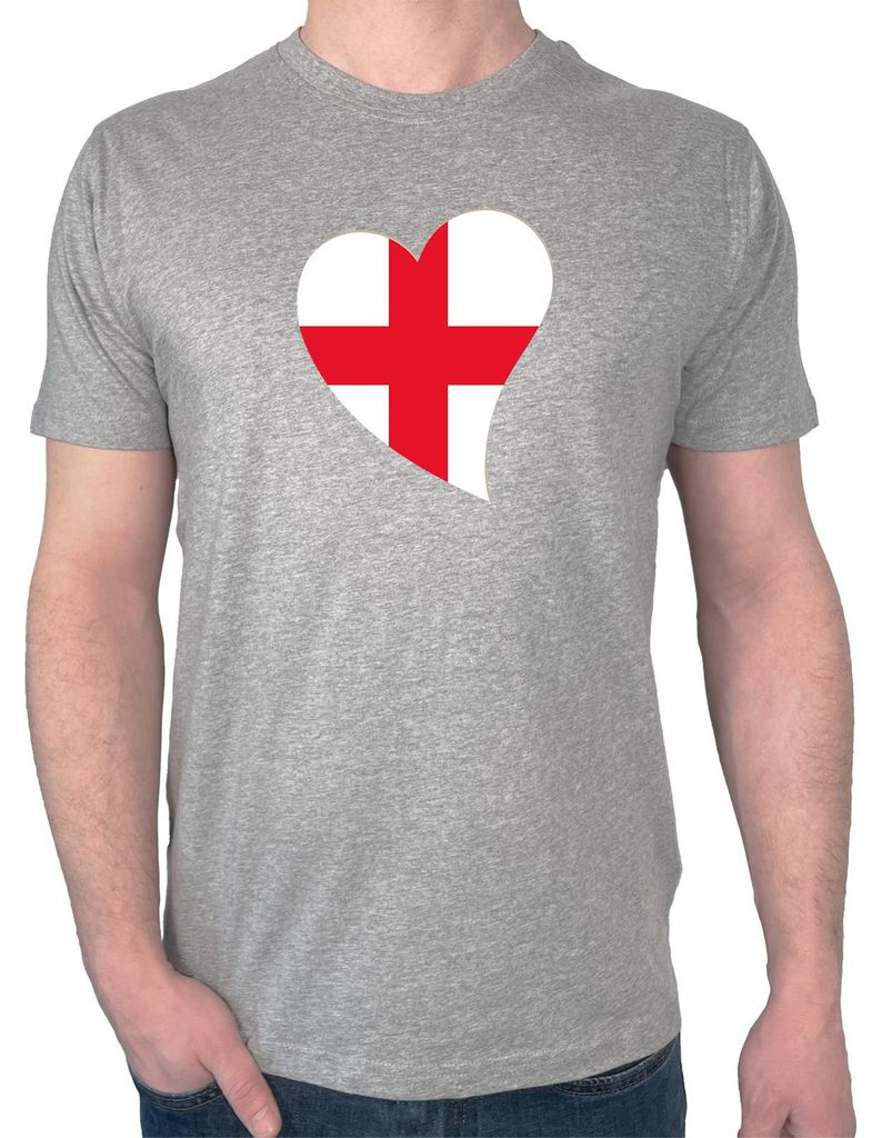 Huuraa Herren T-Shirt England Flagge Herz XL Sport Grey Bio Baumwolle Fairtrade Herrenshirt Geschenkidee