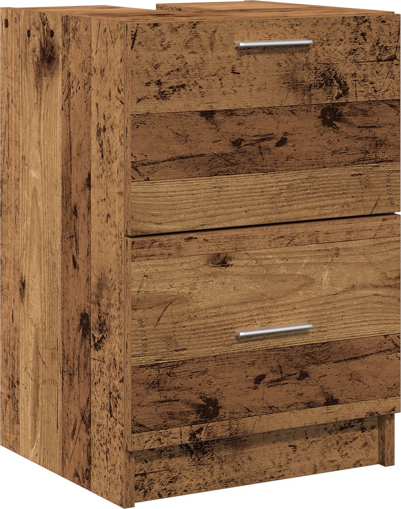 Best Möbel Badezimmer, Waschbecken Schrank Altholz 40x37x59 cm Schichtstoff - Badezimmerschränke CL15397