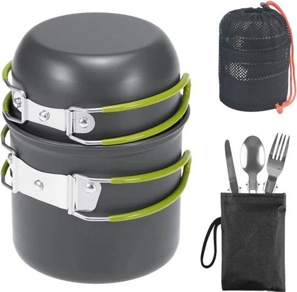 Set de cuisine de camping 10 pièces en aluminium pour bivouac et rando