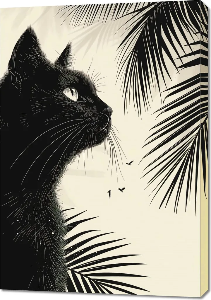 Affiche Décorative 70x100 cm Réflexion Palmiers pour un Intérieur Zen