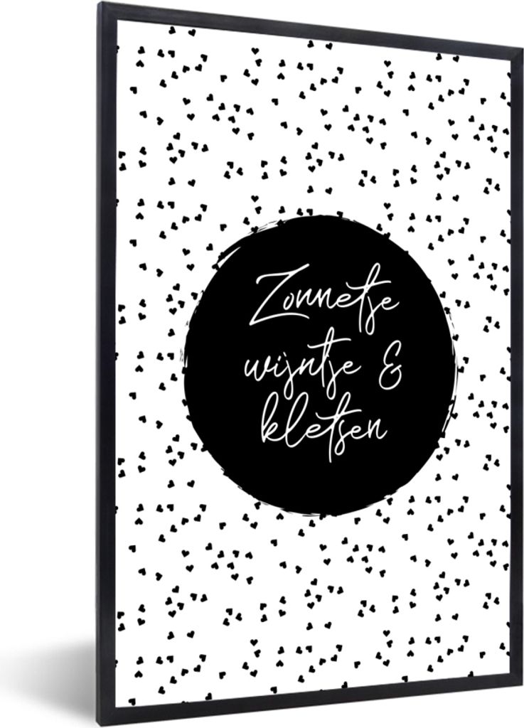 MuchoWow Gerahmtes Poster Sonne, Wein & Gespräch - Zitate - Text - Wein - Sommer 20x30 cm - Poster mit Schwarzem Bilderrahmen Wandposter Rahmen ...