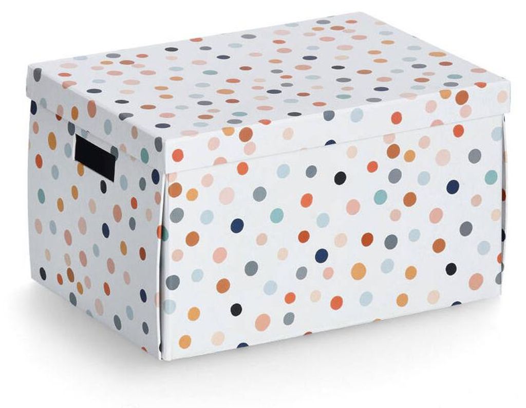 Zeller 14475 Zeller Dots Aufbewahrungsbox weiß, mit Punkten Immagine del prodotto 
