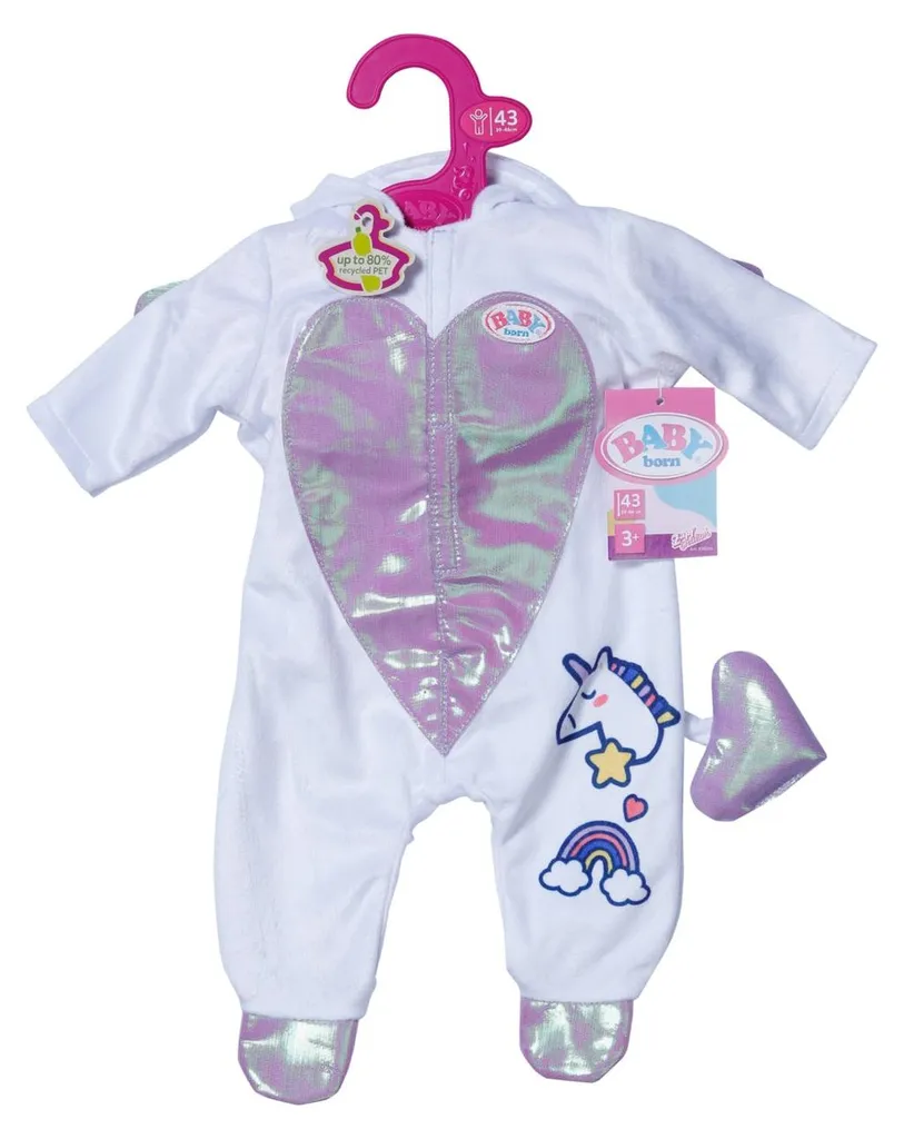 Vêtement Poupon 43 cm Facile à Enfiler - Body Licorne Coton Anti-Accroc