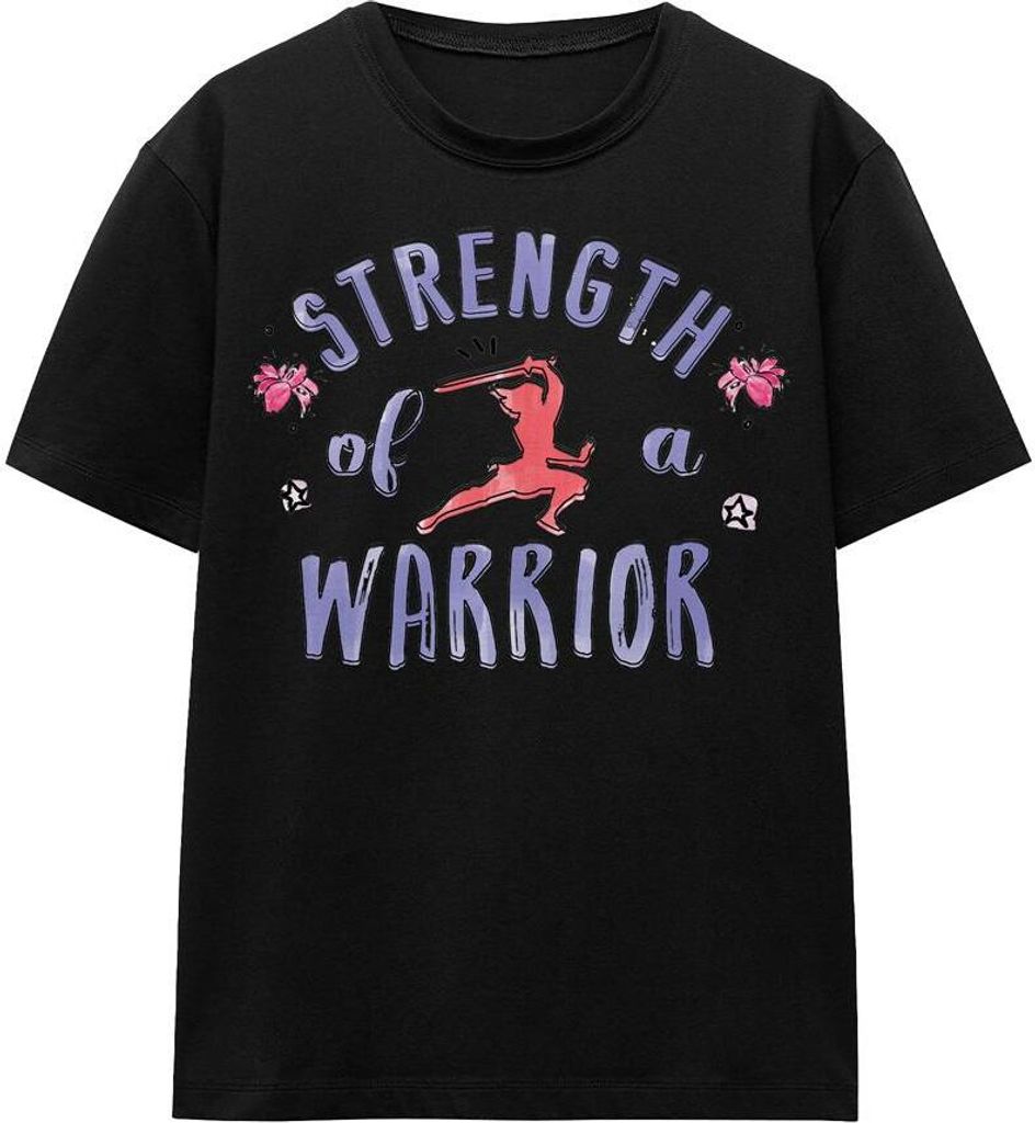 Mulan - "Strength Of A Warrior" T-Shirt für Herren/Damen Uni TV17256 (XXL) (Schwarz)