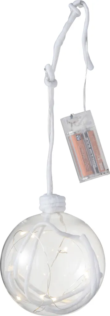 Grande Boule de Noël Lumineuse en Verre et Corde Style Naturel J-Line