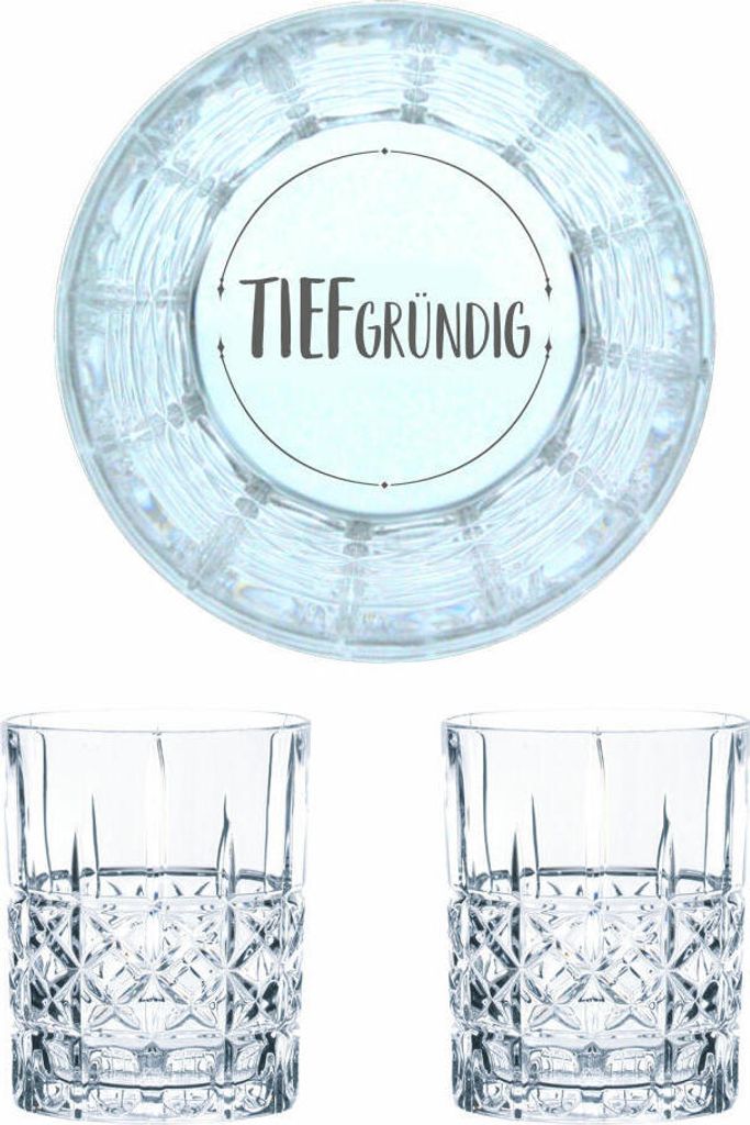 Nachtmann Whiskyglas Gravur Tiefgründig, Whiskeygläser Set, Gravur, Geschenk, Kristallglas, 345 ml, 2er Set