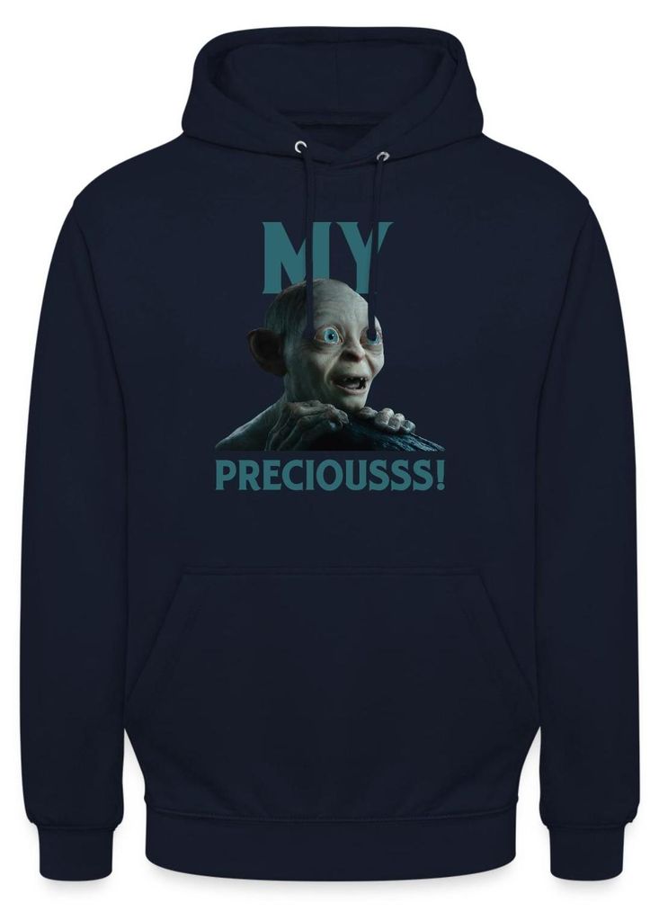Spreadshirt Der Hobbit Witziges Gollum-Design Mein Schatz Uni Hoodie, XL, Navy