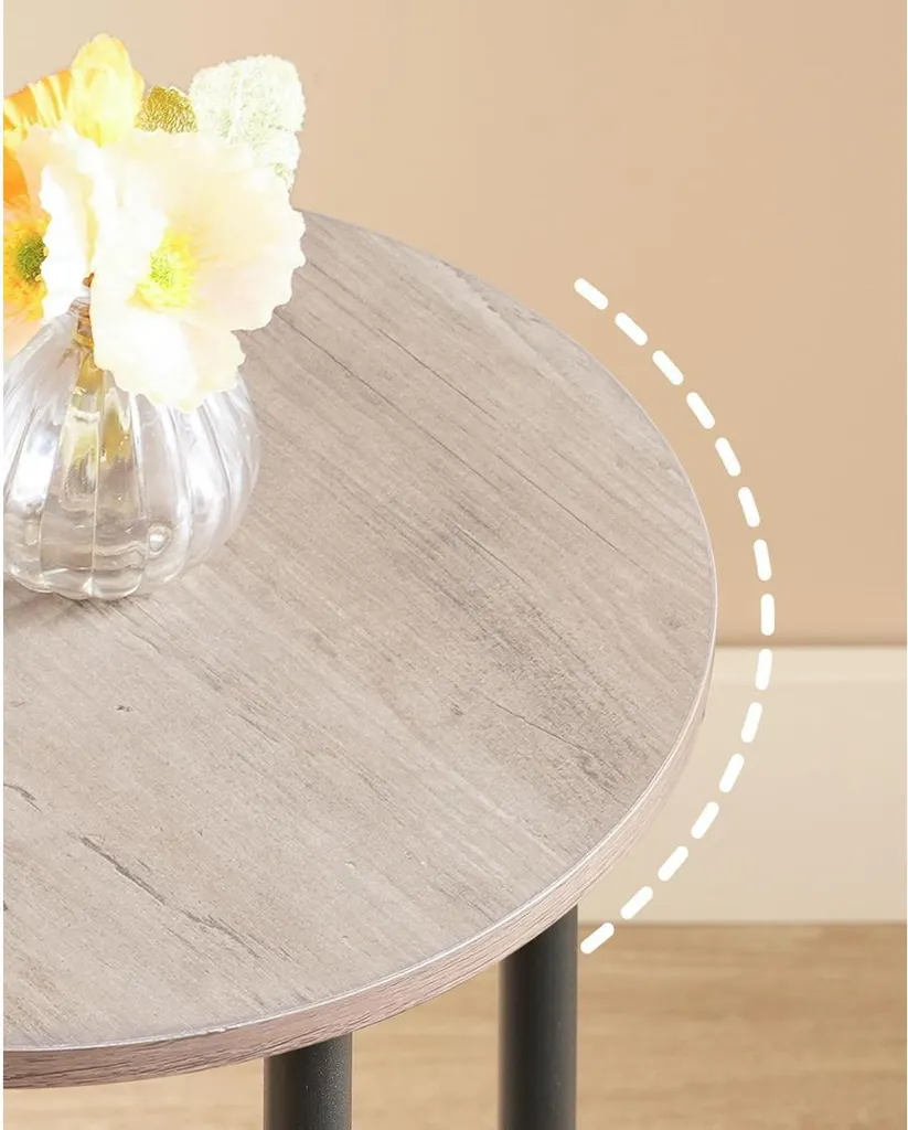 Table d'appoint ronde pour petits espaces meuble de rangement d'angle - 7