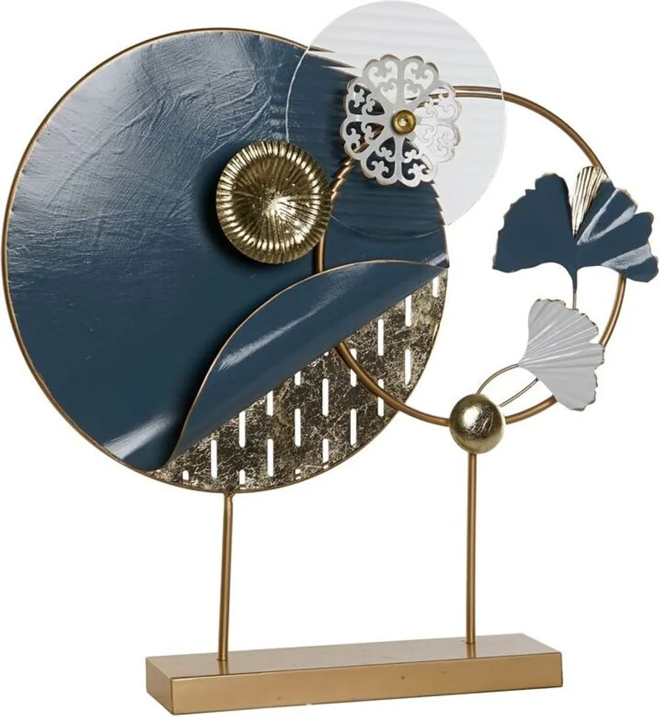 Sculpture Design Bleu et Or 60 cm Finition Moderne Chic DKD Home Decor