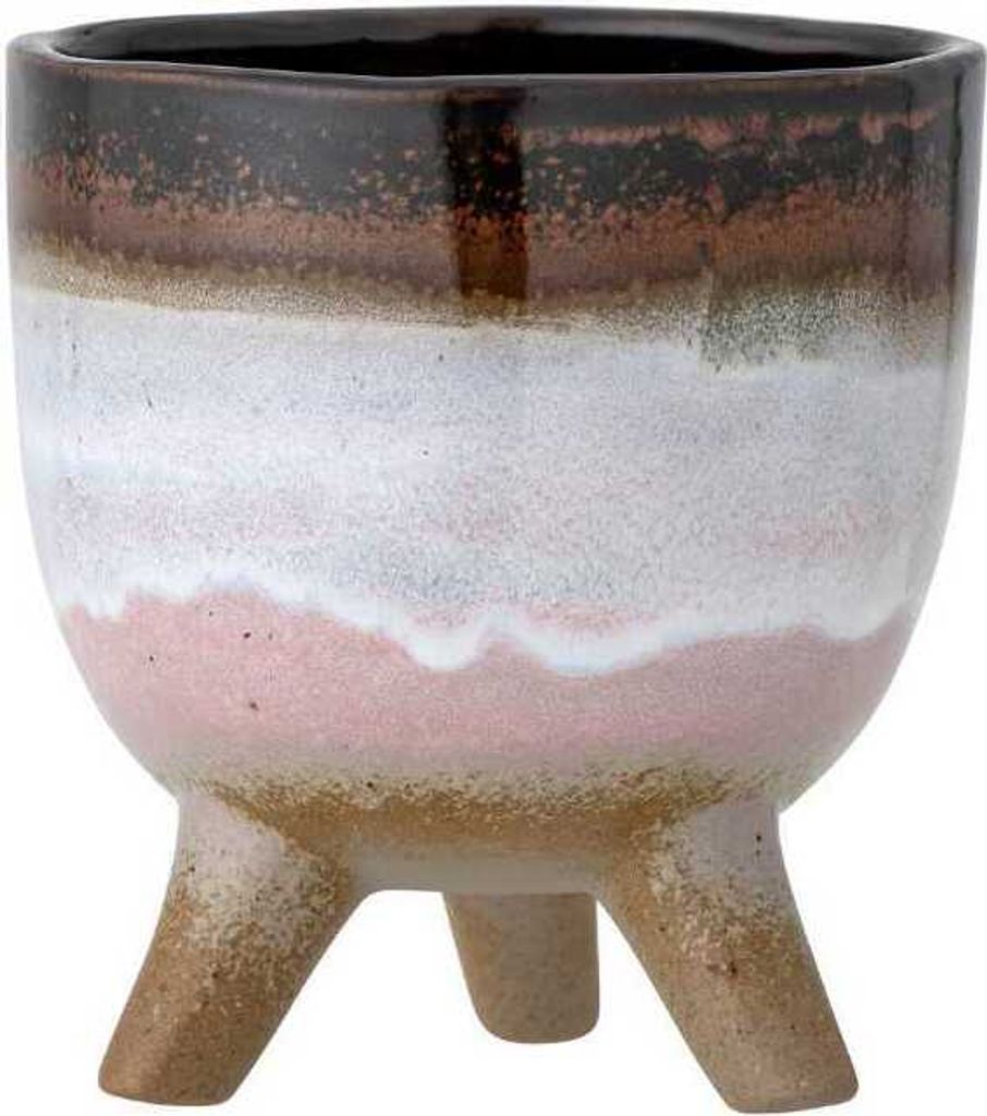 Bloomingville Blumentopf MAIKII Braun auf Füssen 10 cm Keramik Übertopf