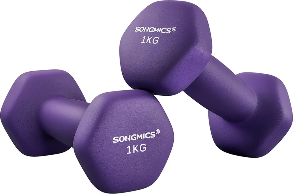 Haltères fitness violettes lot de 2 pour tonification à la maison