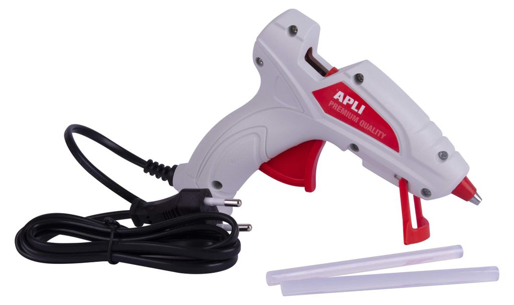 Apli Heißklebepistole + 2 Stäbe, 20 W, Weiß