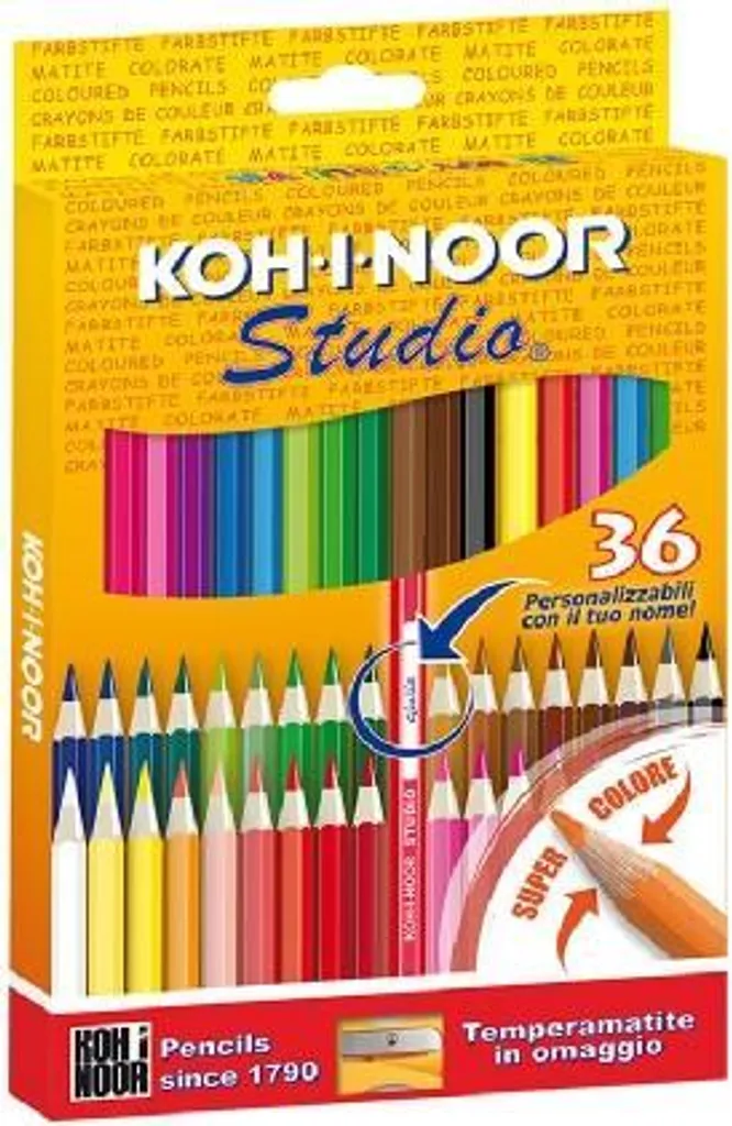 Set 36 Pastelli Koh-I-Noor DH3336 Multicolore - Ideale per Studenti