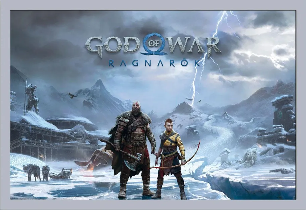 God of War Poster Maxi + Cornice Argento Shinsuke MDF 61x91,5