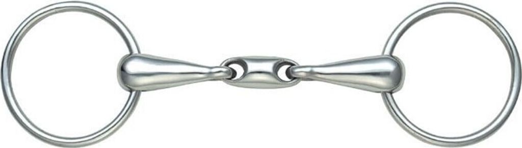 Shires - Training Doppelt-gebrochene Trense ER237 (6 in) (Silber metallic)