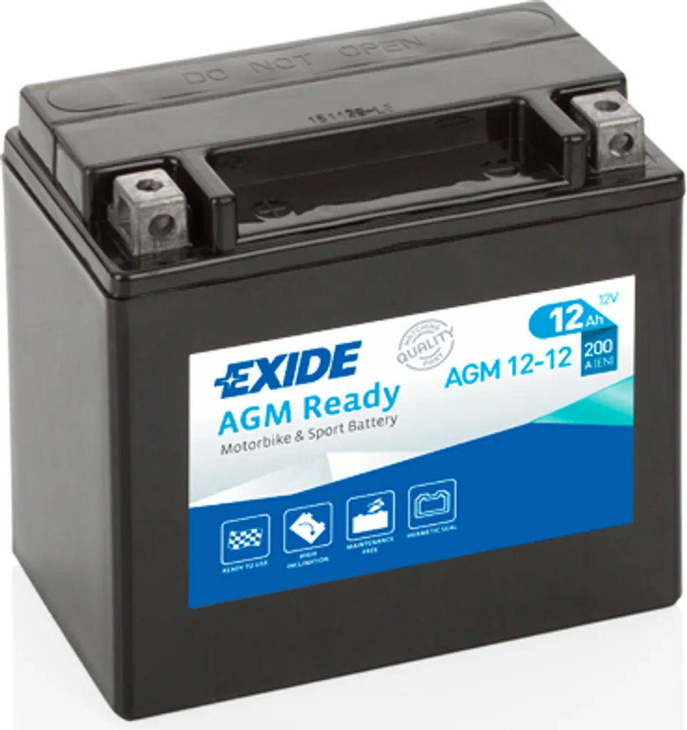 Batterie moto Exide Bike AGM 12V 12Ah 200A performance YTX14-BS